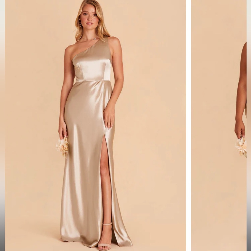 Birdy Grey Kira Dress Satin Neutral Champagne